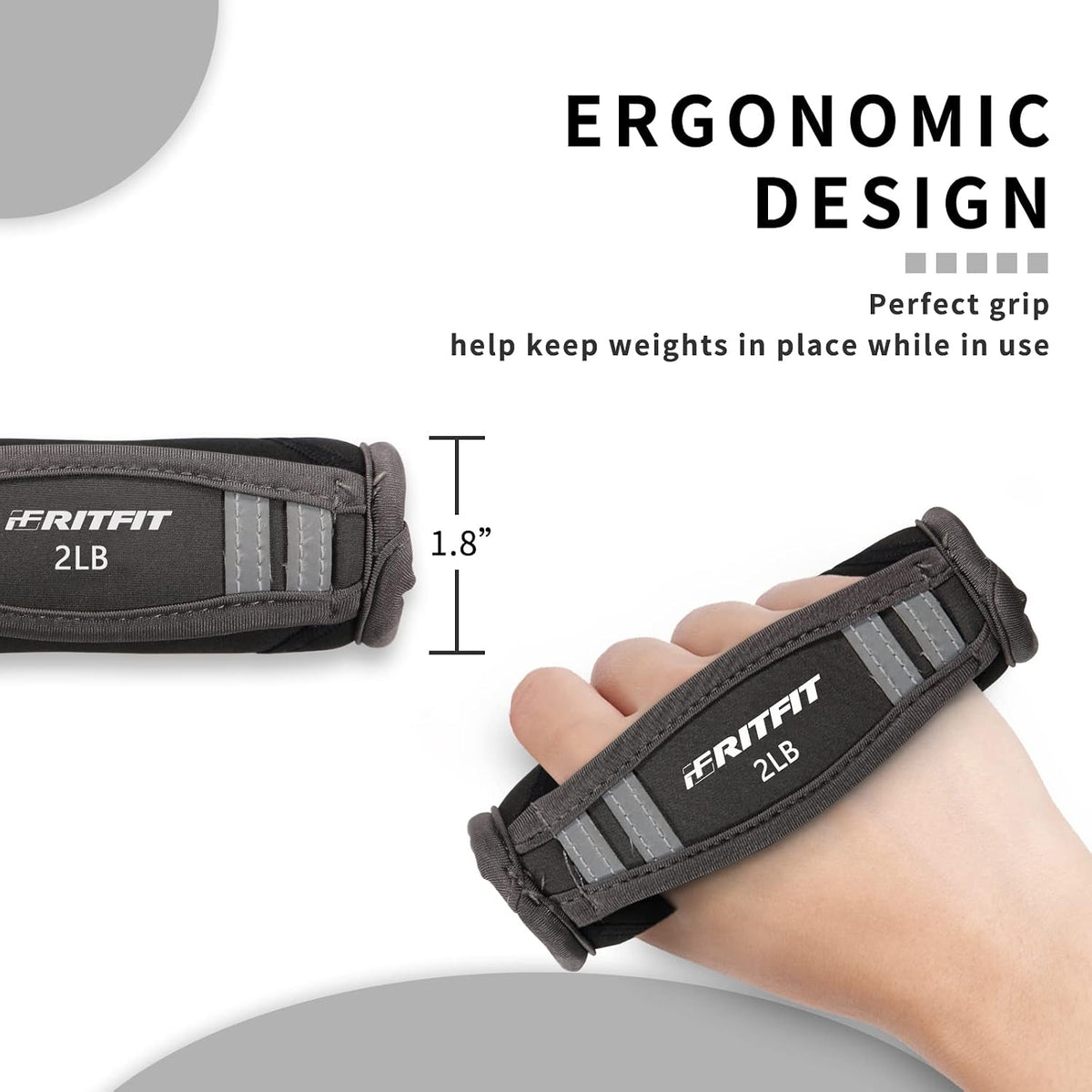 RitFit Soft Hand Weights Set with Reflective Straps Walking Dumbbell