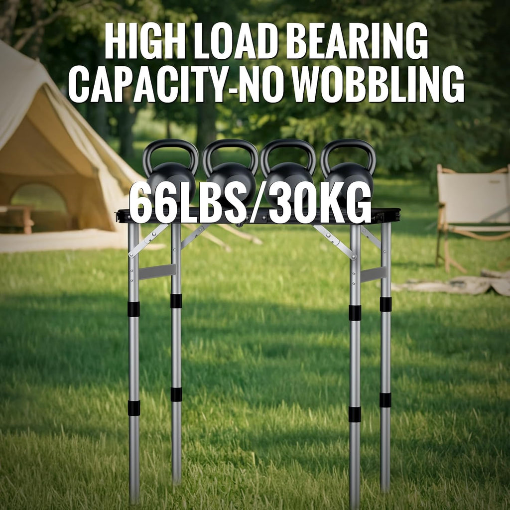 GARLLEN Waterproof Folding Camping Table 22.8" Lx15.7 W, 3-Height Max 27.5"