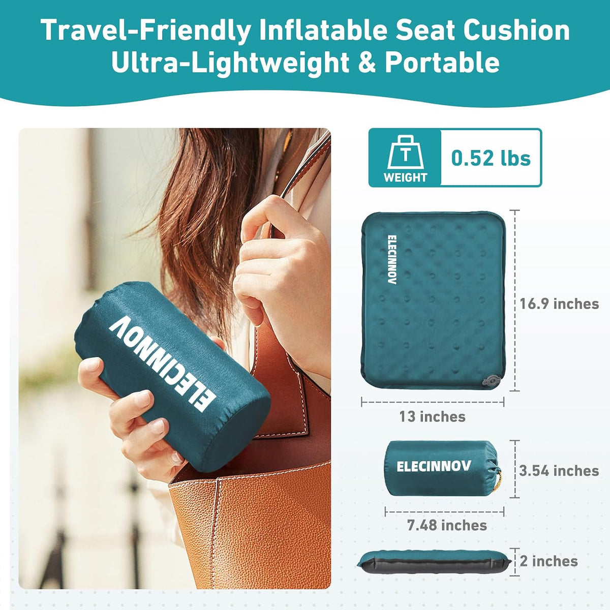 Inflatable Seat Cushion, Self Inflating Compact Stadium Seat Cushion