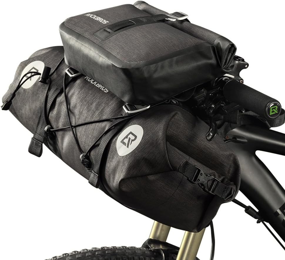 ROCKBROS Waterproof Handlebar Bags 12L-20L Front 2 Dry Packs for MTB Road