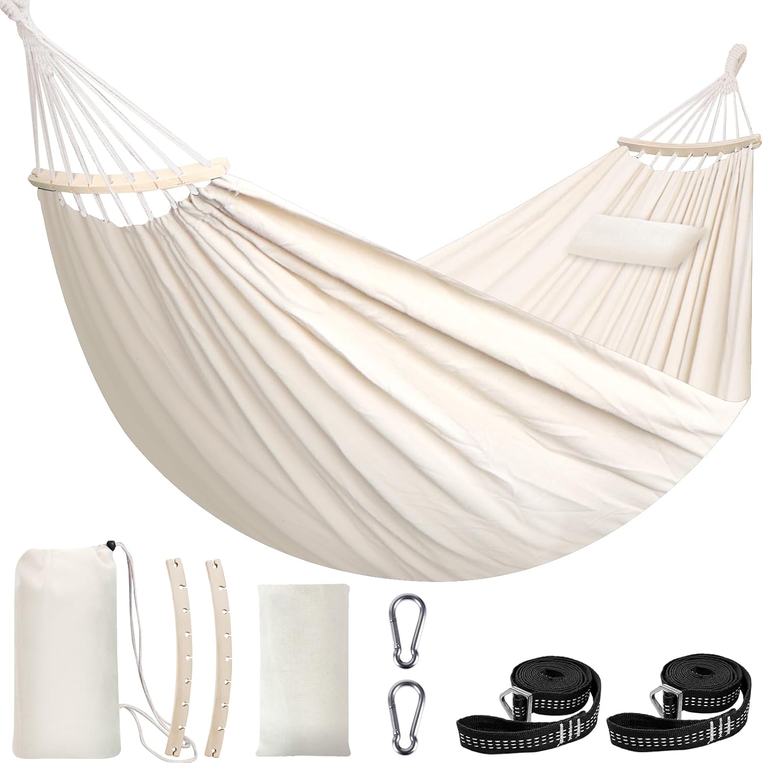Chihee Cotton Hammock 8.9x4.9ft Holds Up to 660lbs Prevents Side-Tipping