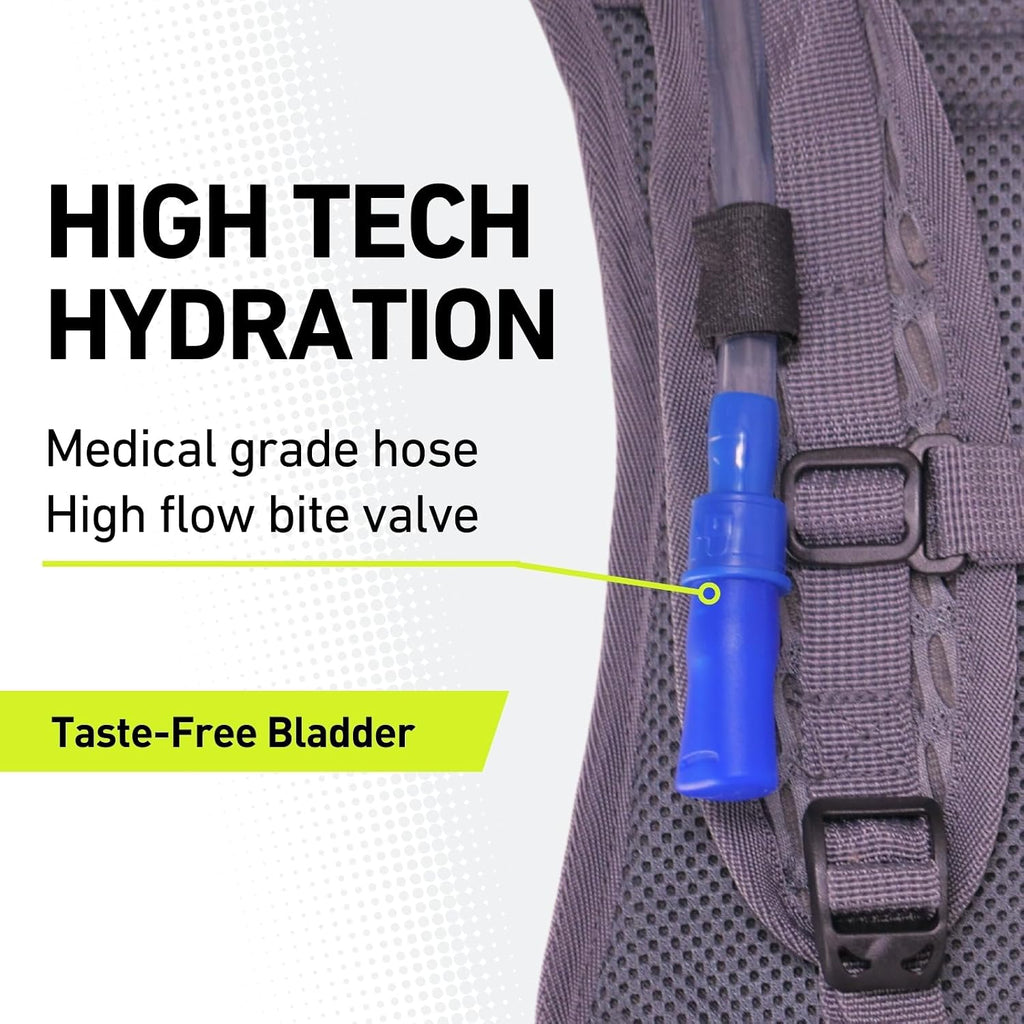 VibrelliVibrelli Hydration Backpack & 2L Hydration Bladder - High Flow Bite Valve - Hydration Pack for Cycling, Running, Hiking