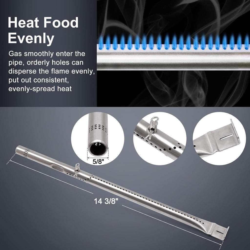 Grill Replacement Parts for Charbroil Advantage 3 Burner 463343015, 463335115, 463435115, 463436815, 463370015. Heat Plate, Burner Tube, Igniter and Crossover Tube for Char-broil Advantage Grill Parts
