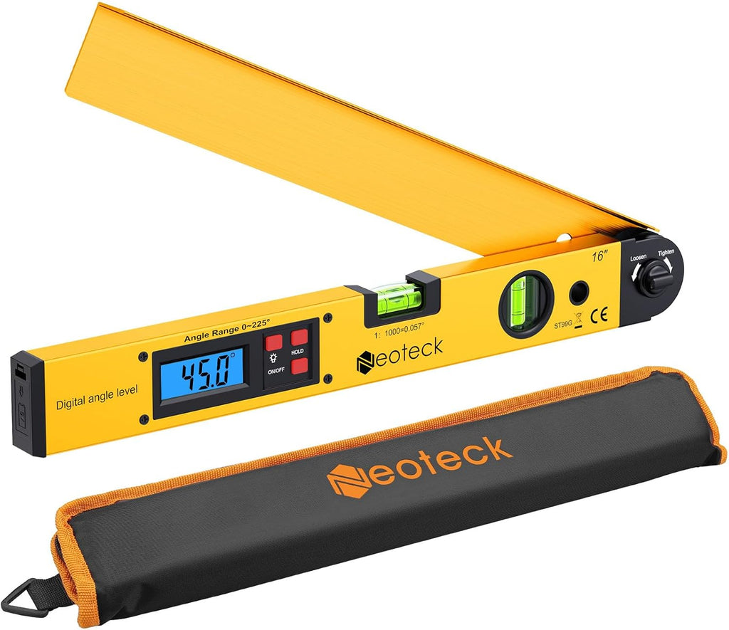 Neoteck 225° 16 inch Digital Angle Finder Aluminum Protractor LCD Backlight