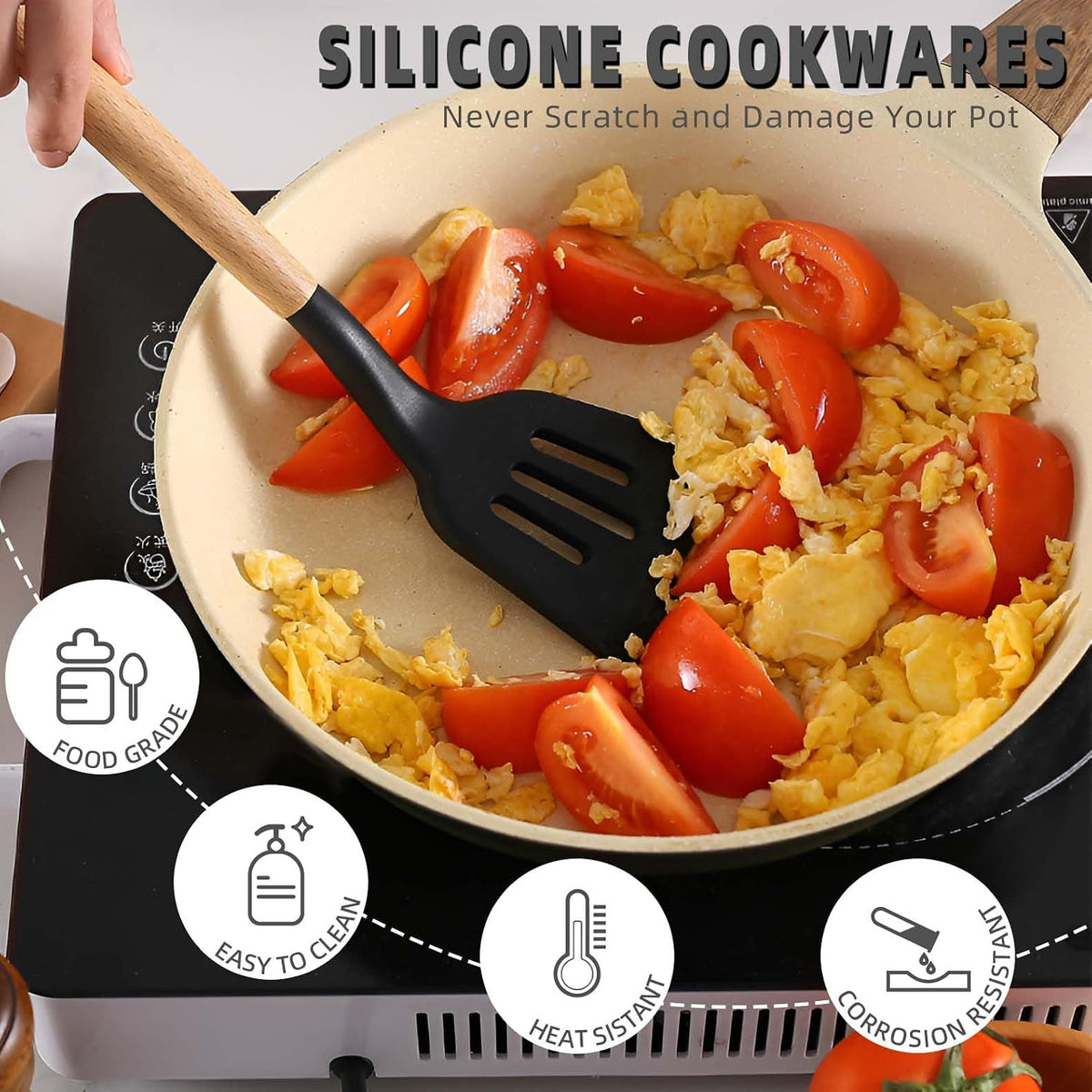 Silicone Camping Cooking Set Car Camping Essentials Cooking Kitchen Set, RV Camping Cookware Must Haves Gifts Camping Cooking Essentials, Camp Cooking Set for Travel Hiking Picnic