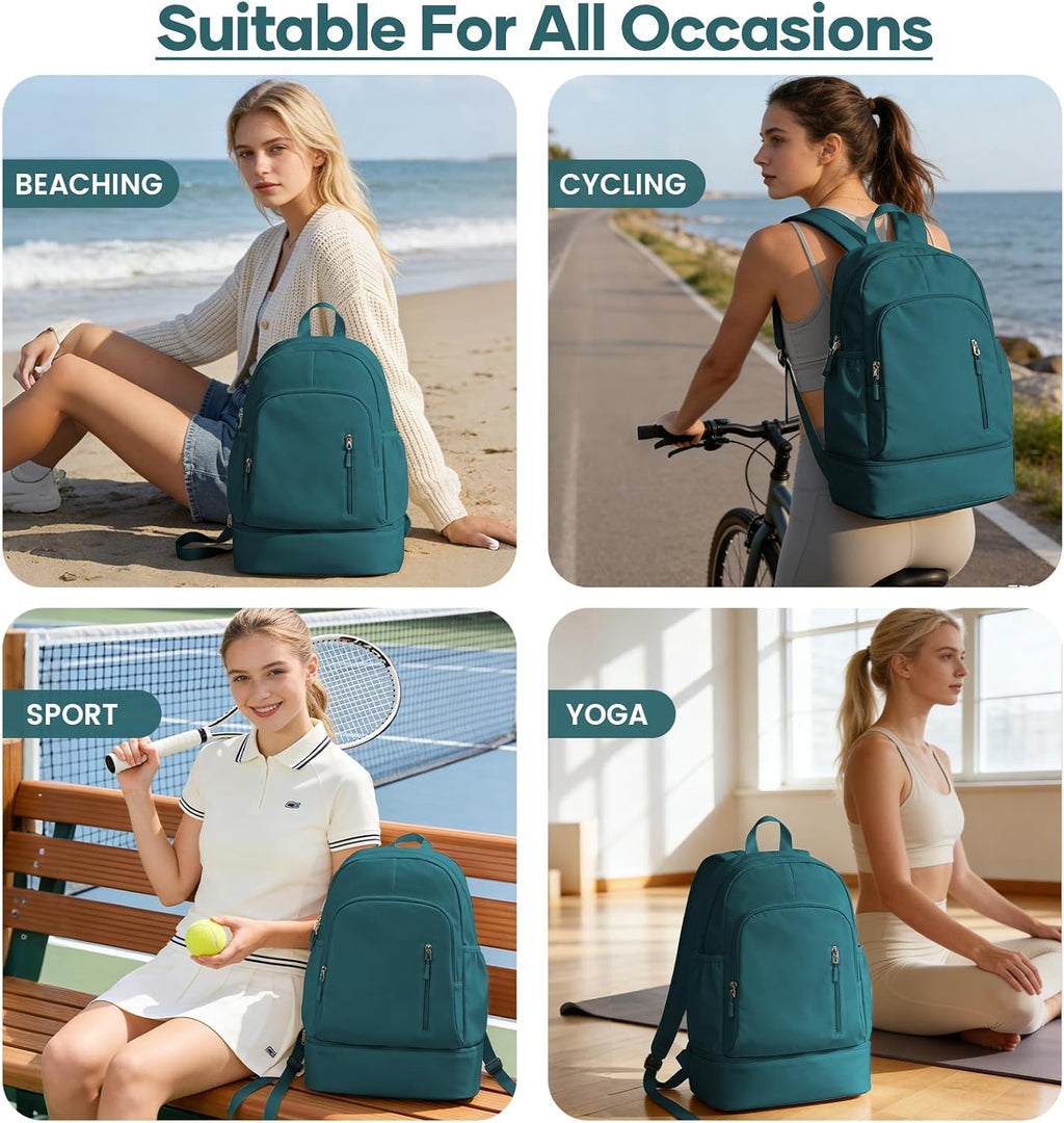 Gym Backpack for Women, Dance Volleyball Backpacks With Shoe Compartment