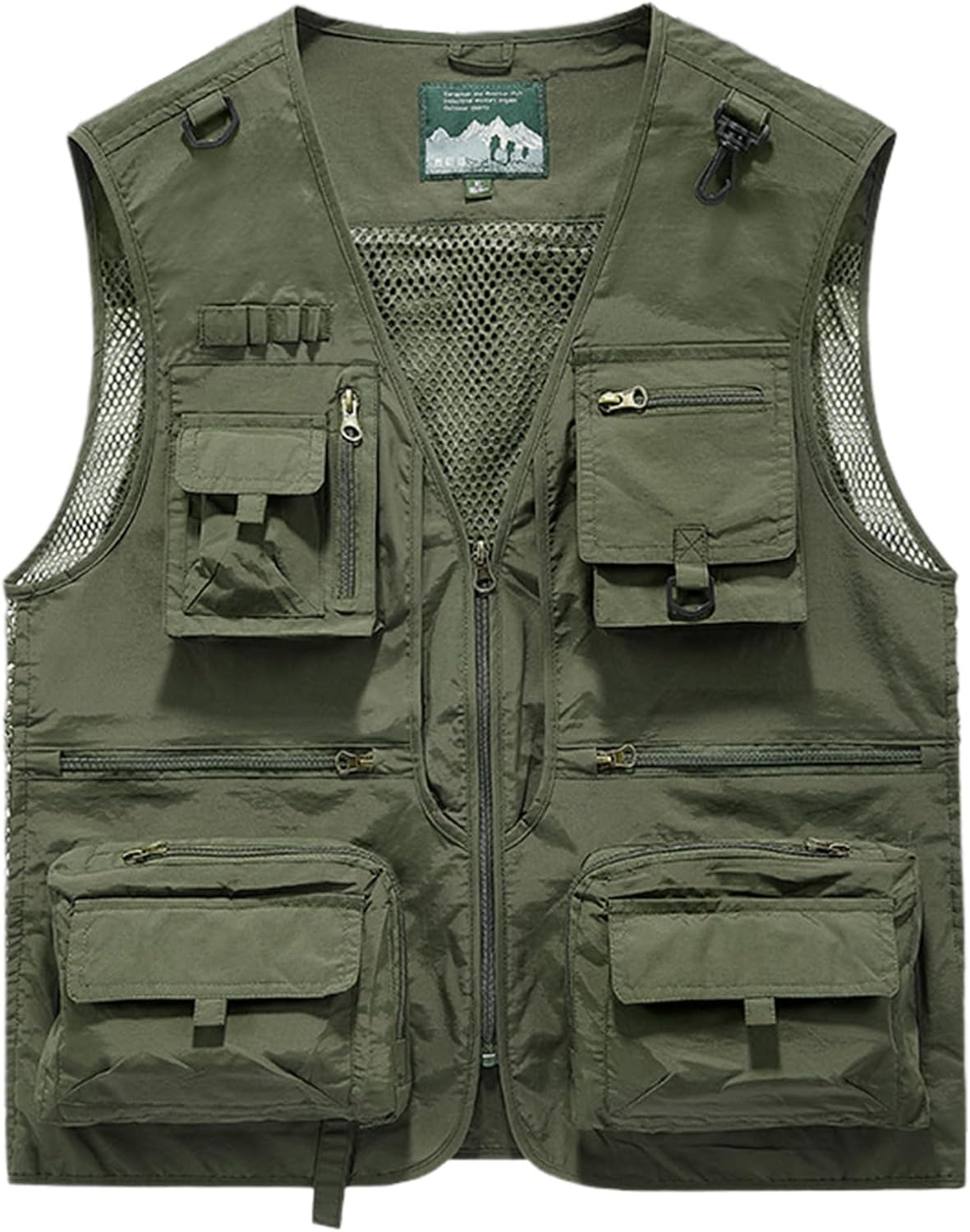 Gihuo Mens Fishing Vest Lightweight Utility Vests Cargo Outdoor Safari Travel Vest with Pockets
