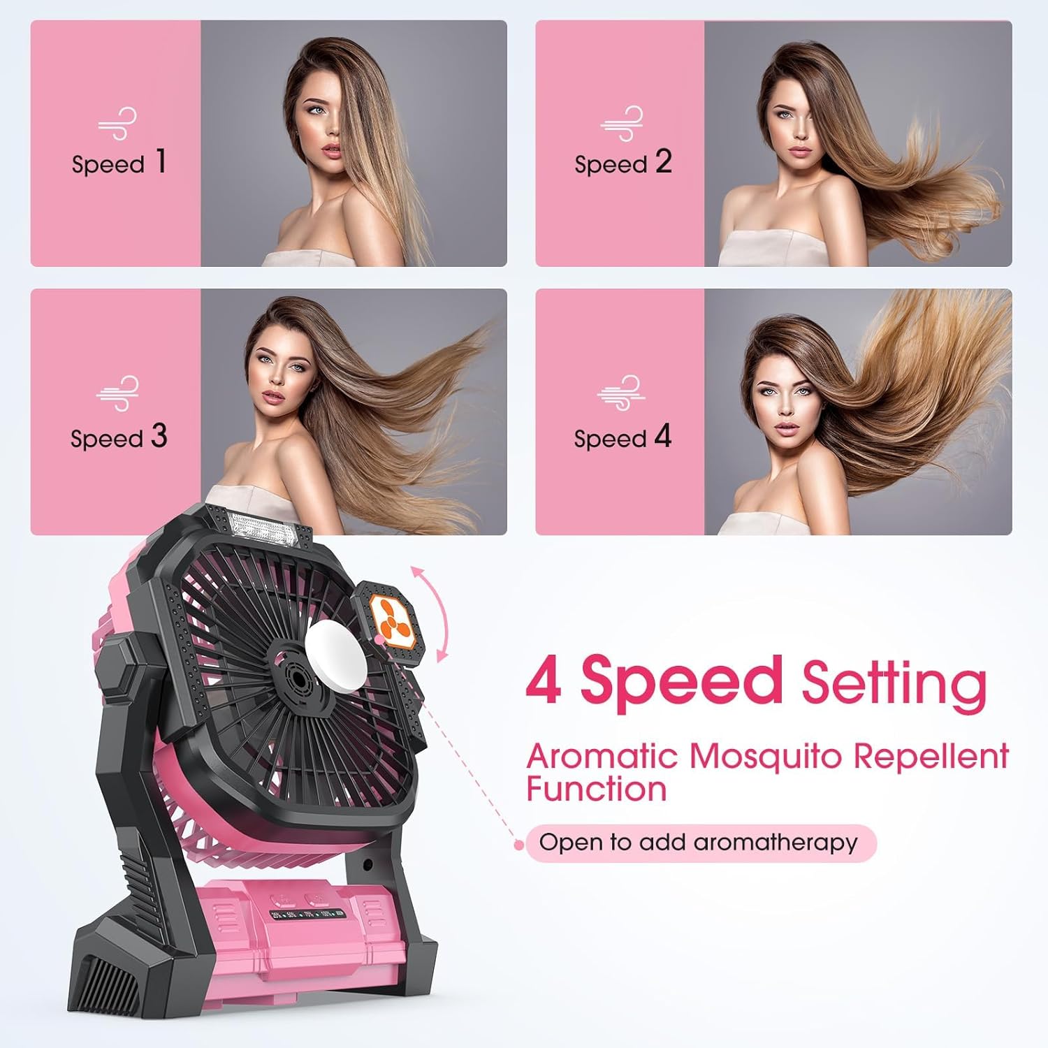 Portable Fan Rechargeable 20000mAh Cordless Battery Powered Camping Fan