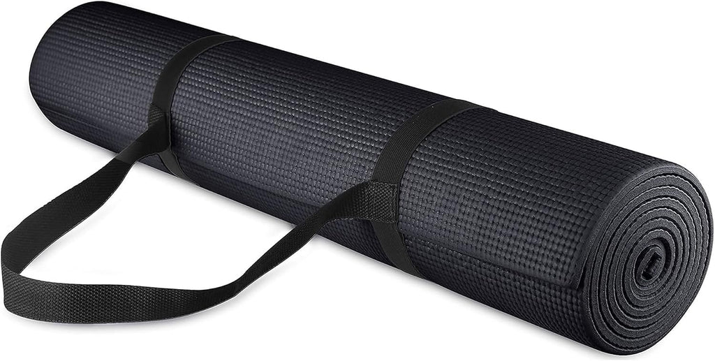 Fitvids All Purpose Thick High Density No Tear Exercise Yoga Mat with Strap & Lightweight Features for Indoor & Outdoor Use