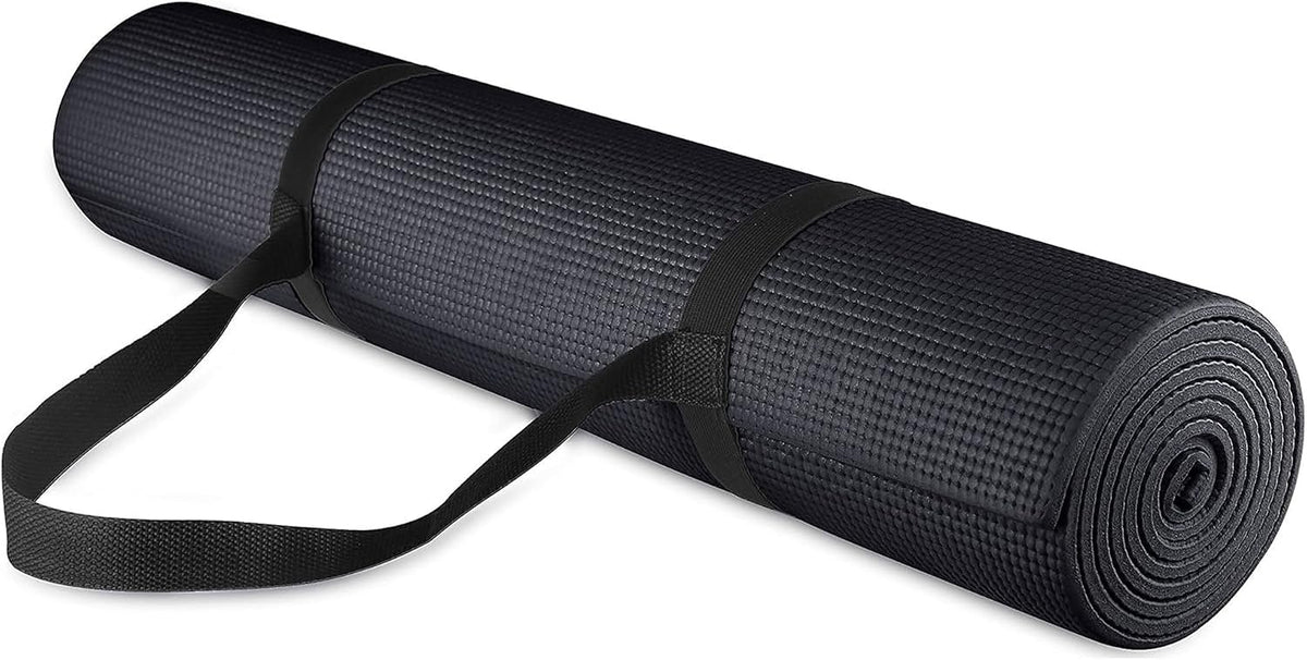 Fitvids All Purpose Thick High Density No Tear Exercise Yoga Mat with Strap & Lightweight Features for Indoor & Outdoor Use