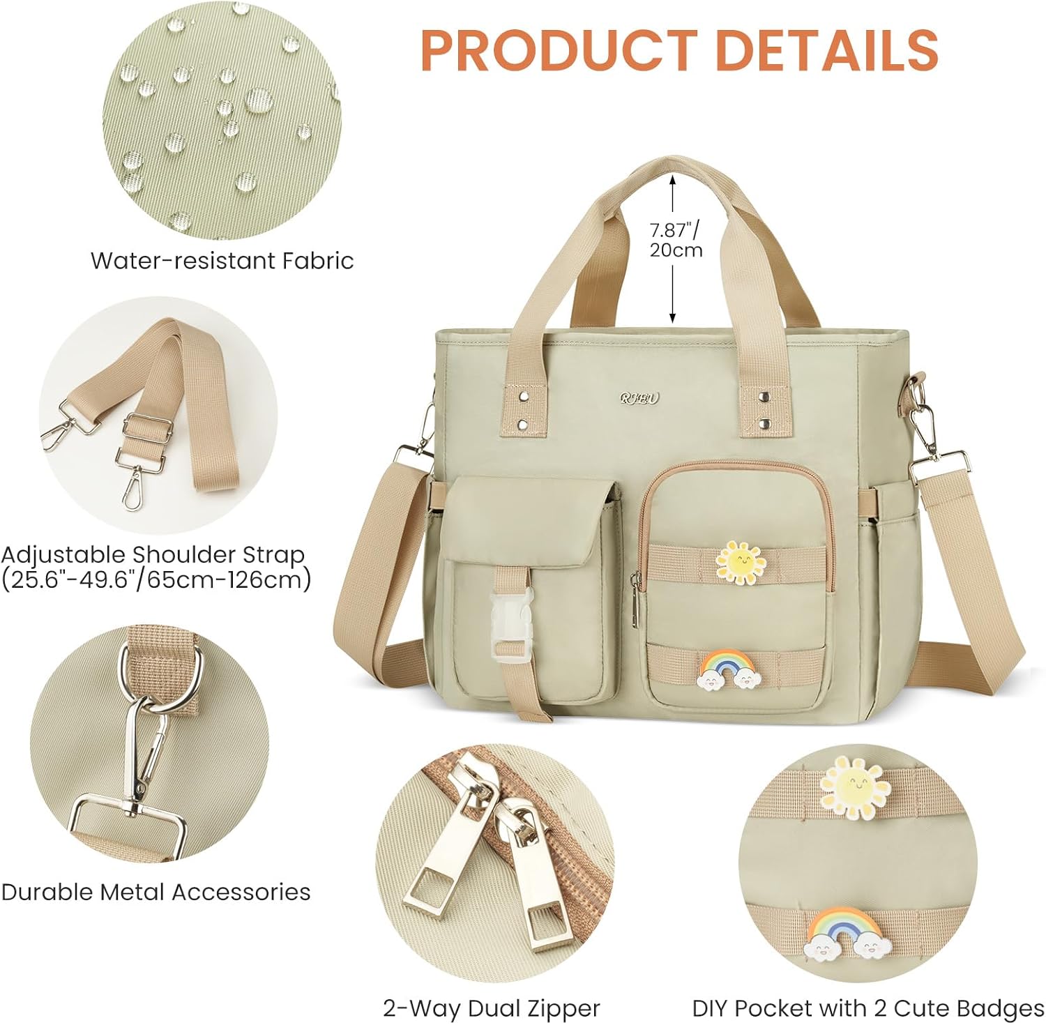 Insulated Lunch Box Tote for Girls Women - Large Leakproof Cooler Bag with Shoulder Strap & Multiple Pockets,Reusable Lunch Bag for Work,School,Picnic,Beach,Camping,Green