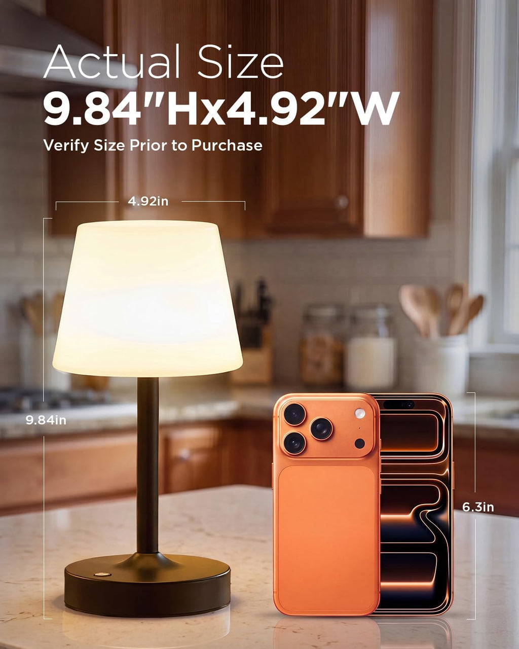 IP65 Waterproof Rechargeable Shower Lamp, Cordless Bathroom Touch Lamps