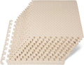 ProsourceFit Exercise Puzzle Mat 1/2-inch, EVA Interlocking Foam Floor Tiles for Home Gym, Workout Equipment, Kids Play Areas, Beige, 48 SQ FT - 12 Tiles