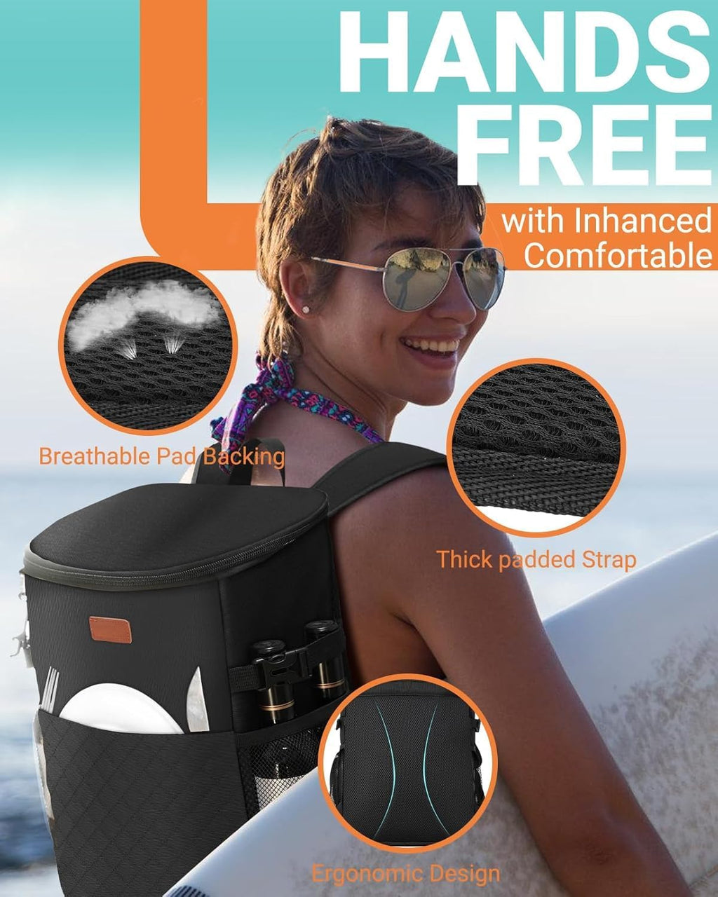 Soft Cooler Backpack for Men: Small Insulated Backpack Coolers for Beach