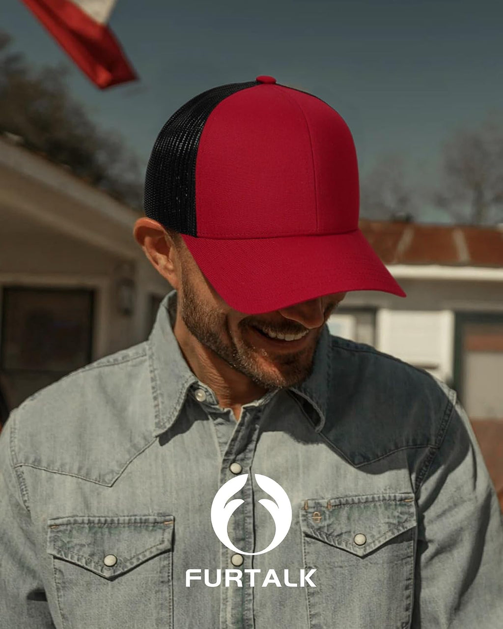 FURTALK Mens Trucker Hat Structured Mesh Baseball Cap Adjustable Classic