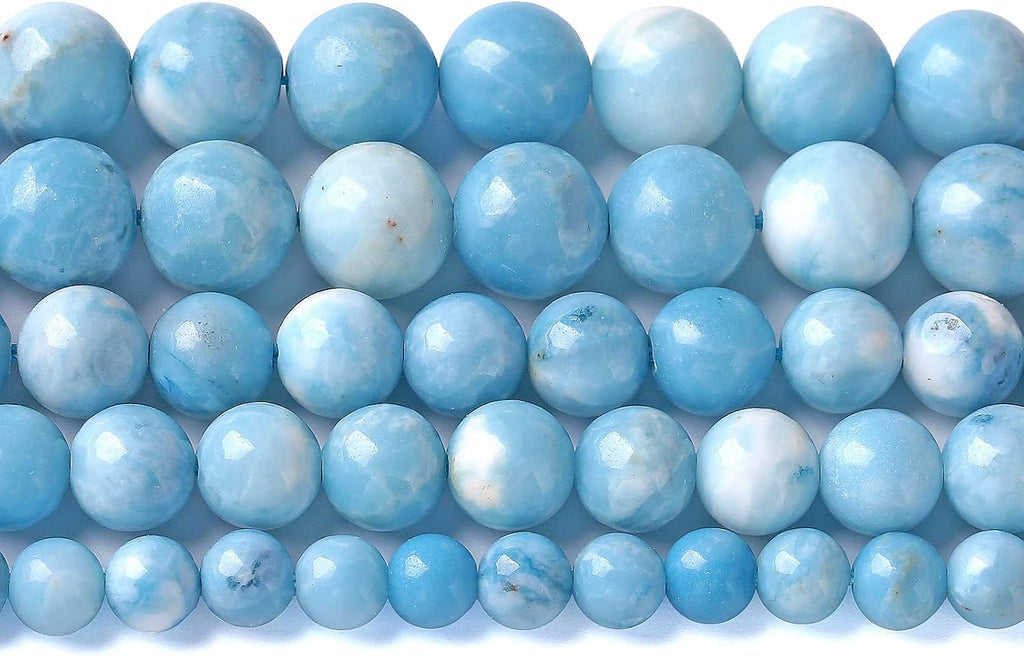 10MM 36PCS Natural Blue Larimar Gemstone Crystal Beads for Jewelry Making DIY Bracelet