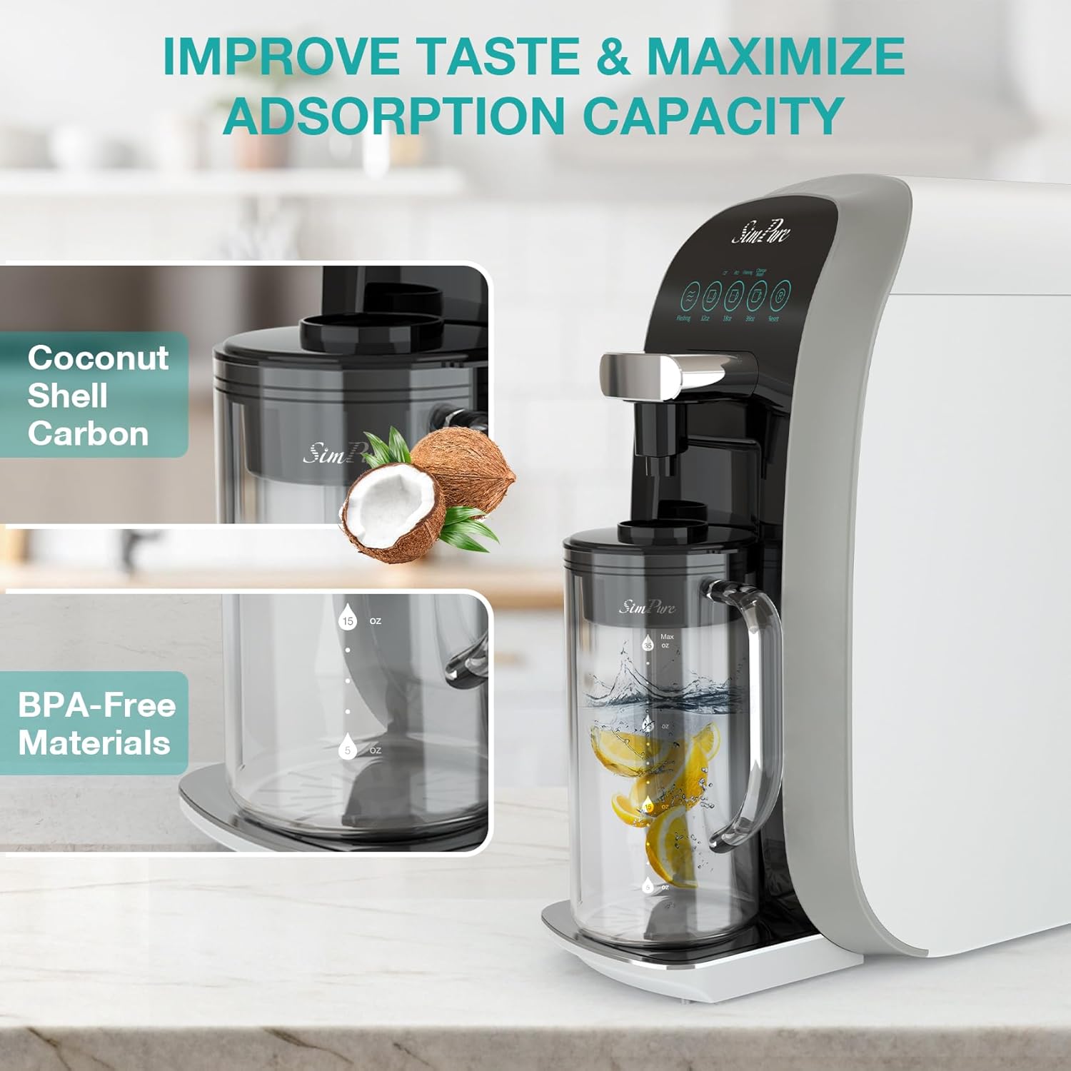 SimPure Y7T-C Countertop Reverse Osmosis Water Filter, 5 Stage RO