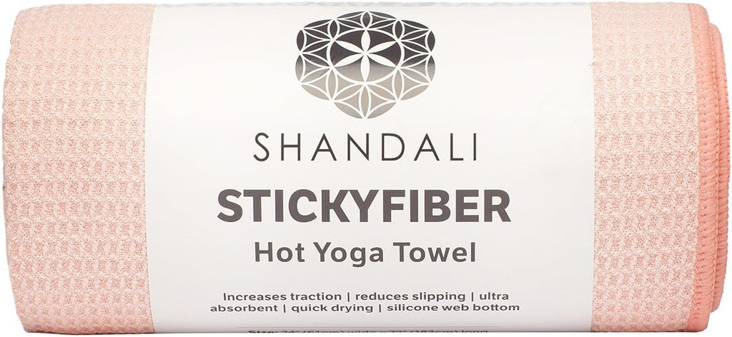 Shandali Hot Yoga Towel - Mat-Sized, Microfiber, Super Absorbent, Anti-Slip, Injury Free, 24" x 72" - Best Bikram Yoga Towel - Exercise, Fitness, Pilates Gear
