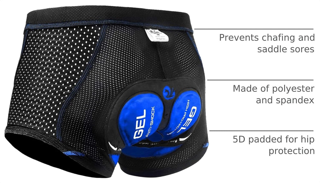 X-TIGER Men's Cycling Underwear Shorts 5D Padded Gel,MTB Biking Shorts Pants with Breathable,Adsorbent Design