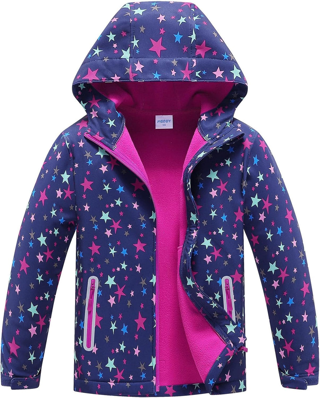 MGEOY Kids Rain Jacket, Waterproof Lightweight Hooded Windbreaker for Boys Girls 4-16Y