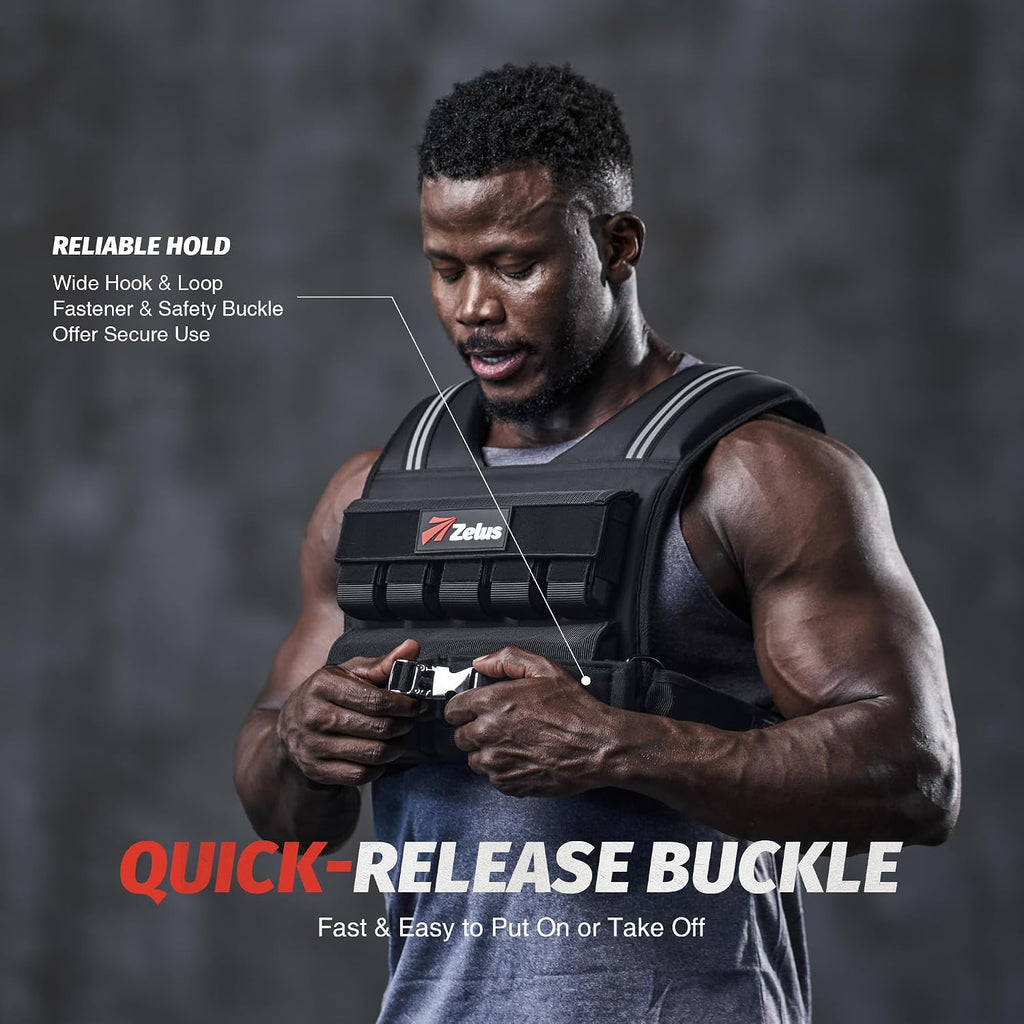 ZELUS Weighted Vest Men, 23lbs/36lbs/45lbs Adjustable Weight Vest