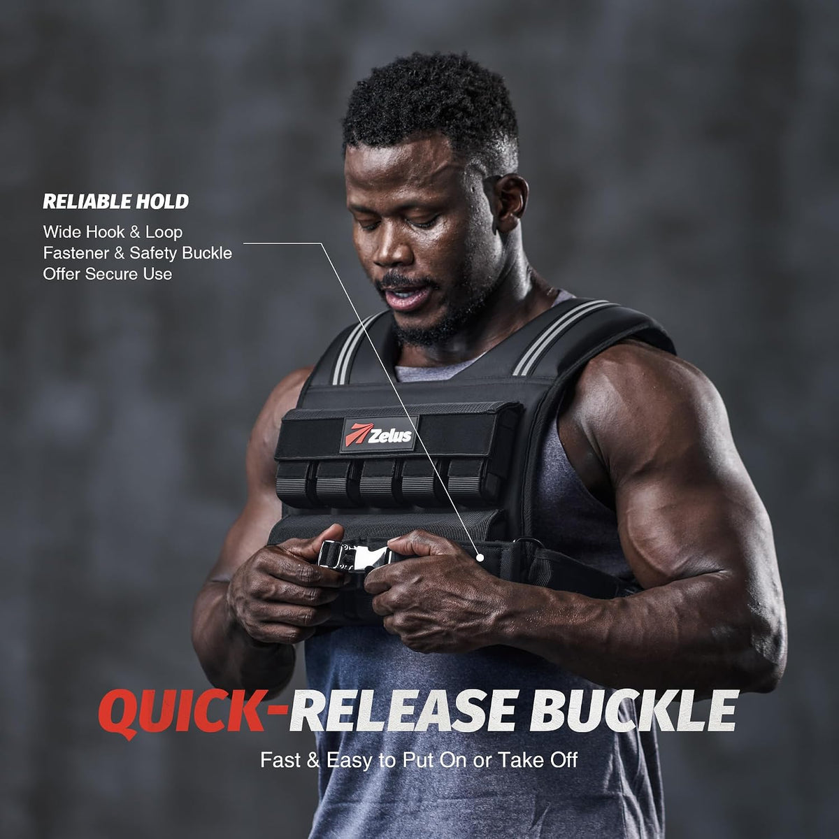 ZELUS Weighted Vest Men, 23lbs/36lbs/45lbs Adjustable Weight Vest