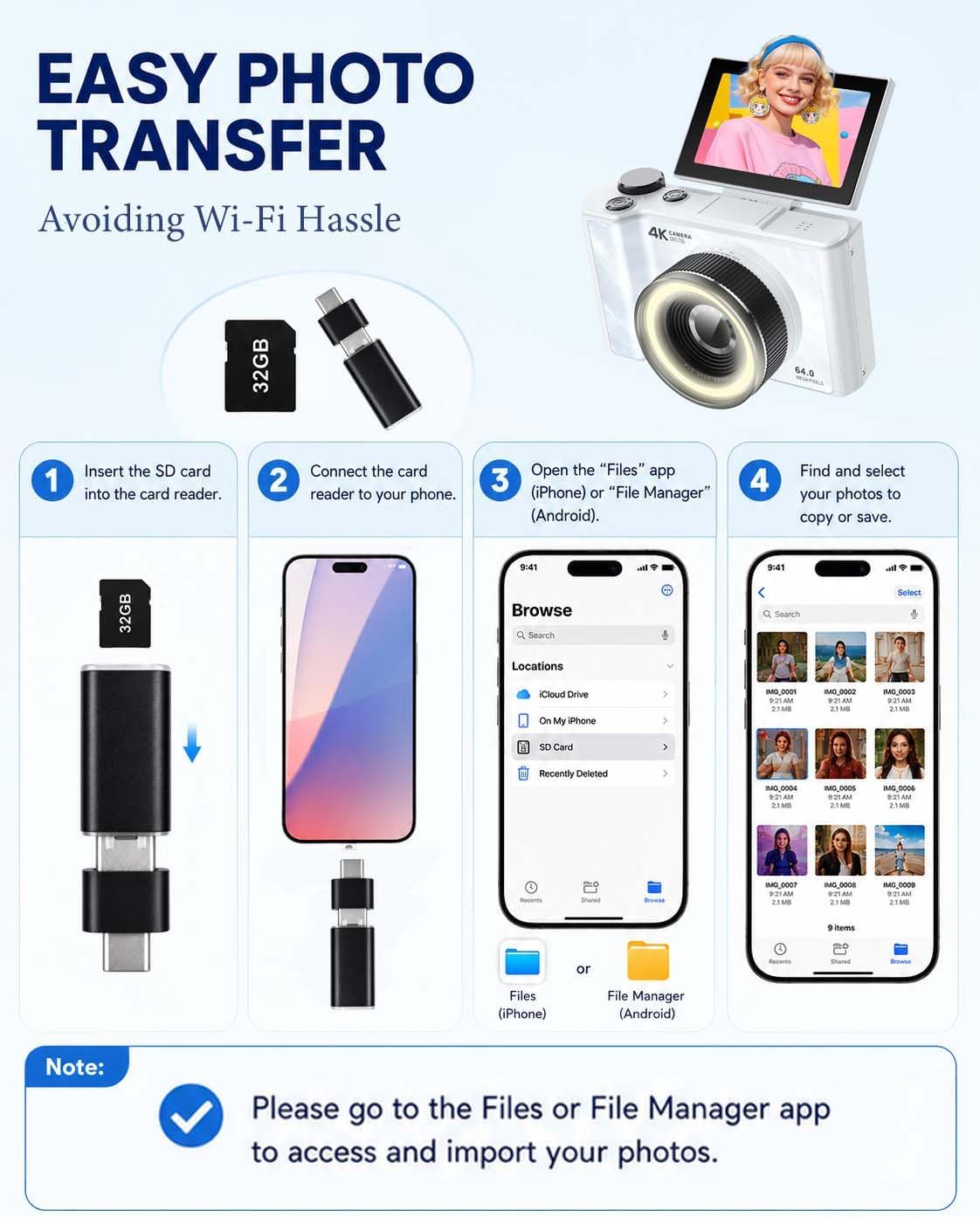 W & O 4K Digital Camera for Photography,Flip Screen Digital Camera for Kids