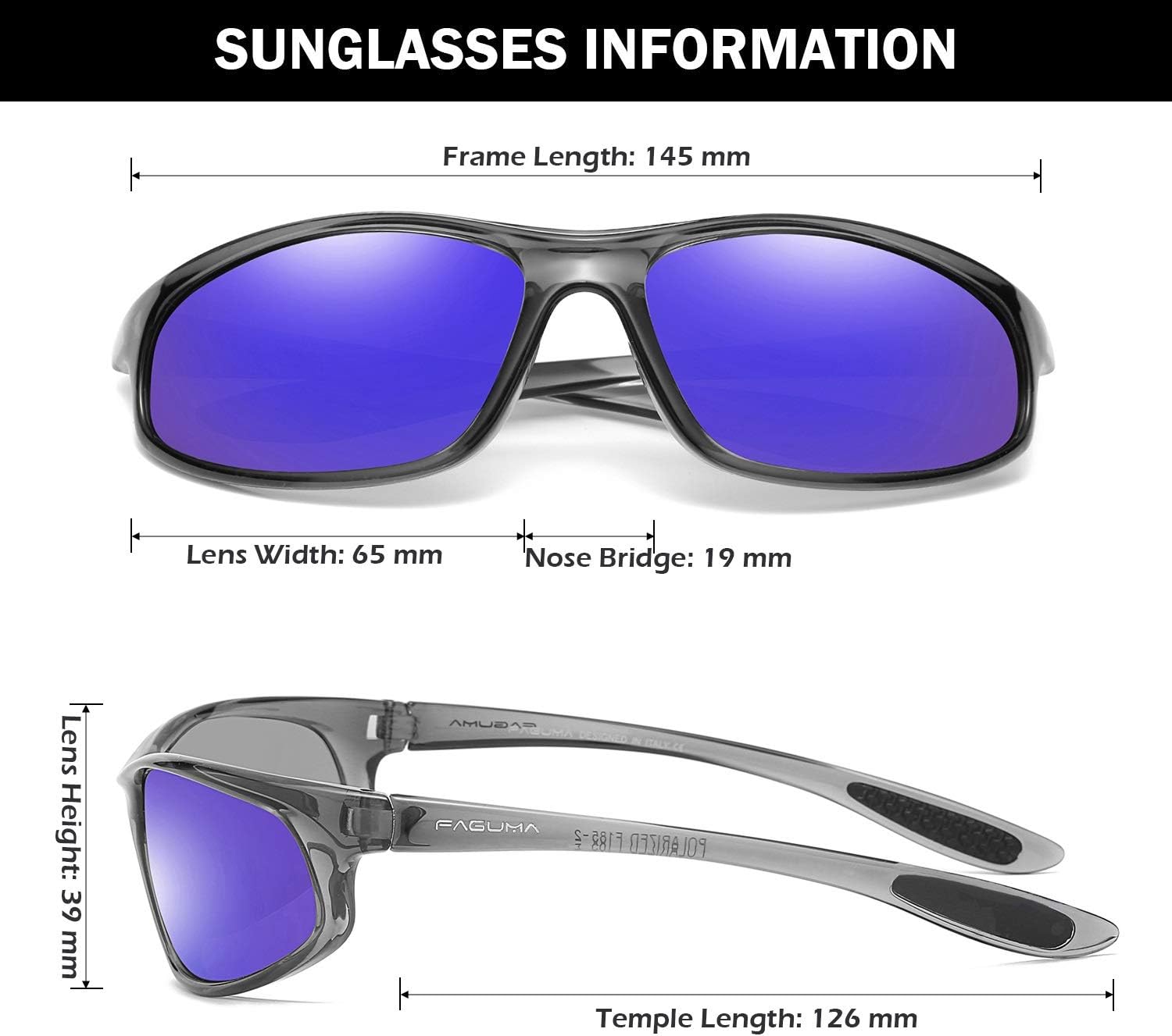 FAGUMA Polarized Sports Sunglasses For Men UV400 Protection