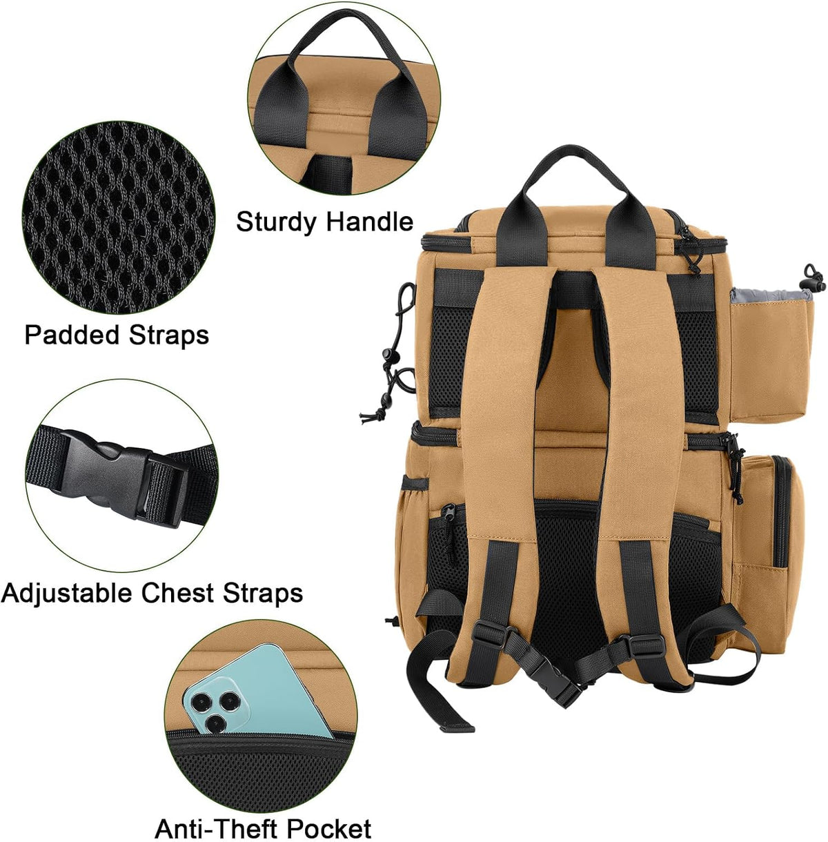 MATEIN Fishing Backpack, Tackle Storage Bag with Rod Holders & Cooler