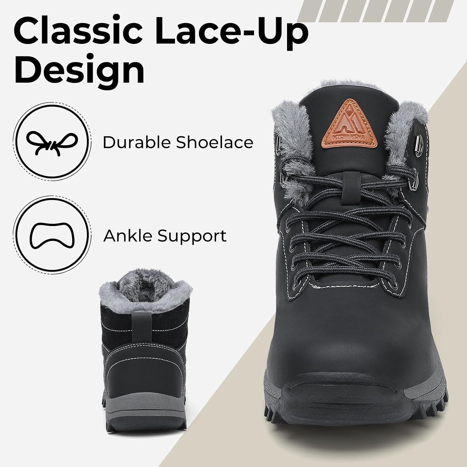 Mishansha Men's Waterproof Snow Boots, Warm Winter Boots