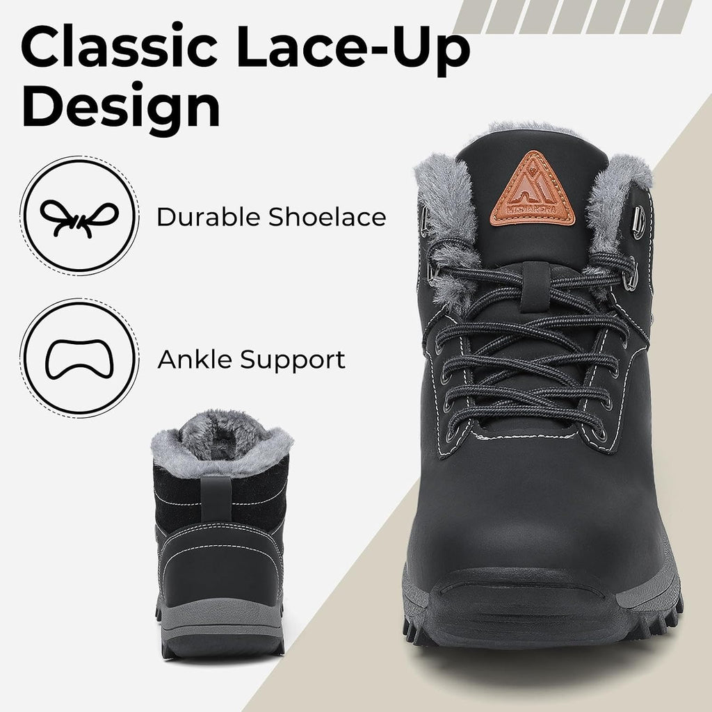 Mishansha Men's Waterproof Snow Boots, Warm Winter Boots