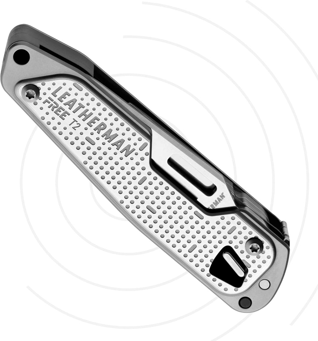 LEATHERMAN, FREE T2 Multitool and EDC Pocket Knife with Magnetic Locking and One Hand Accessible Tools, Made in the USA