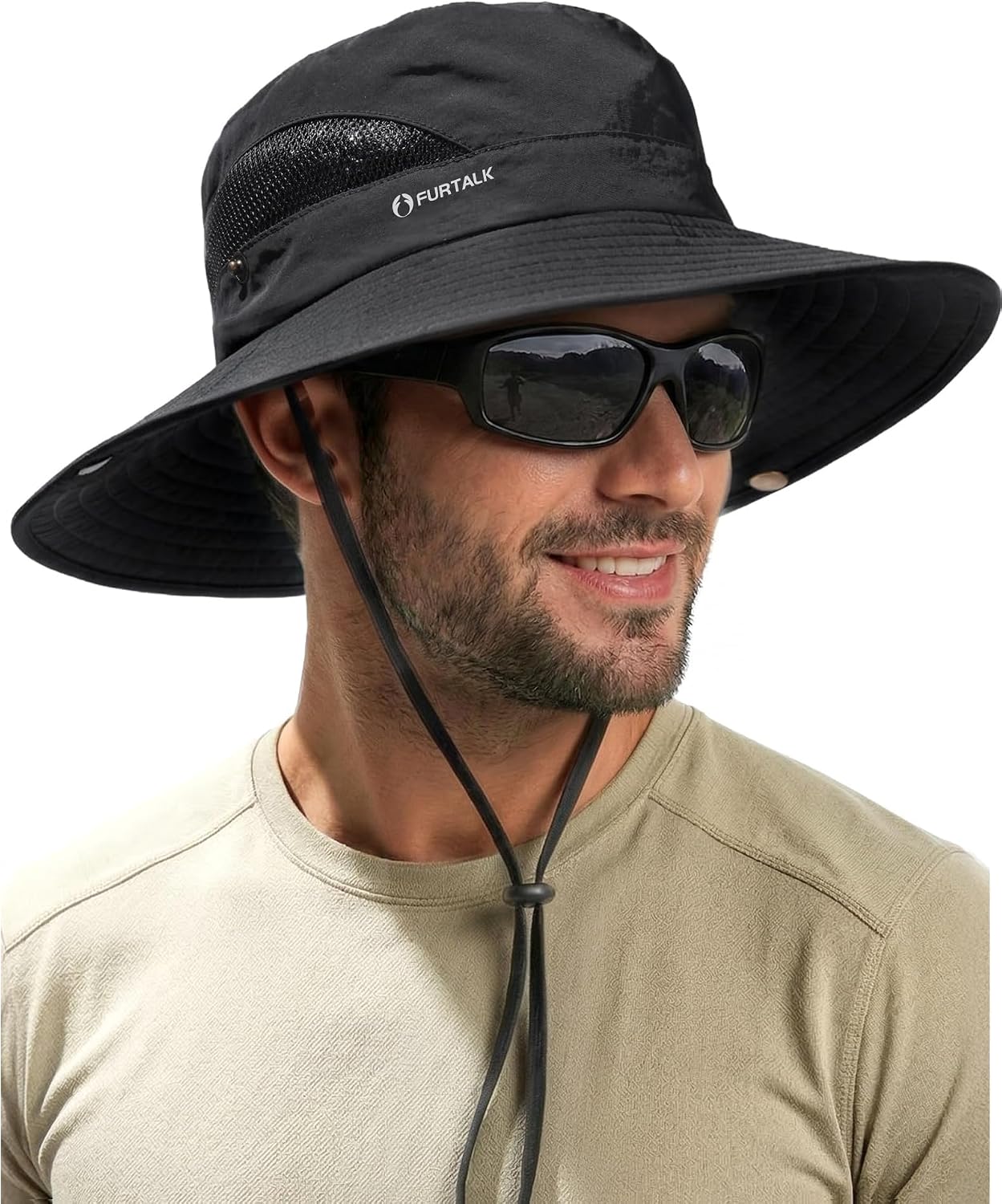 FURTALK Mens Bucket Sun Hat UPF Protection Wide Brim Breathable Fishing Hat