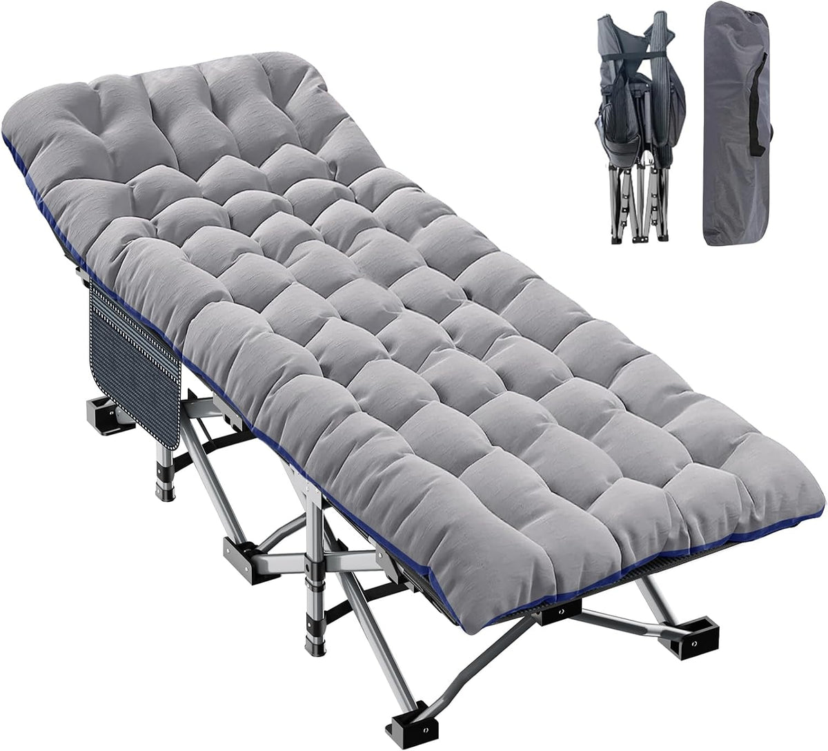 ABORON XXL Folding Camping Cot for Adults, 32 in Wide with Mattress, 900 lb