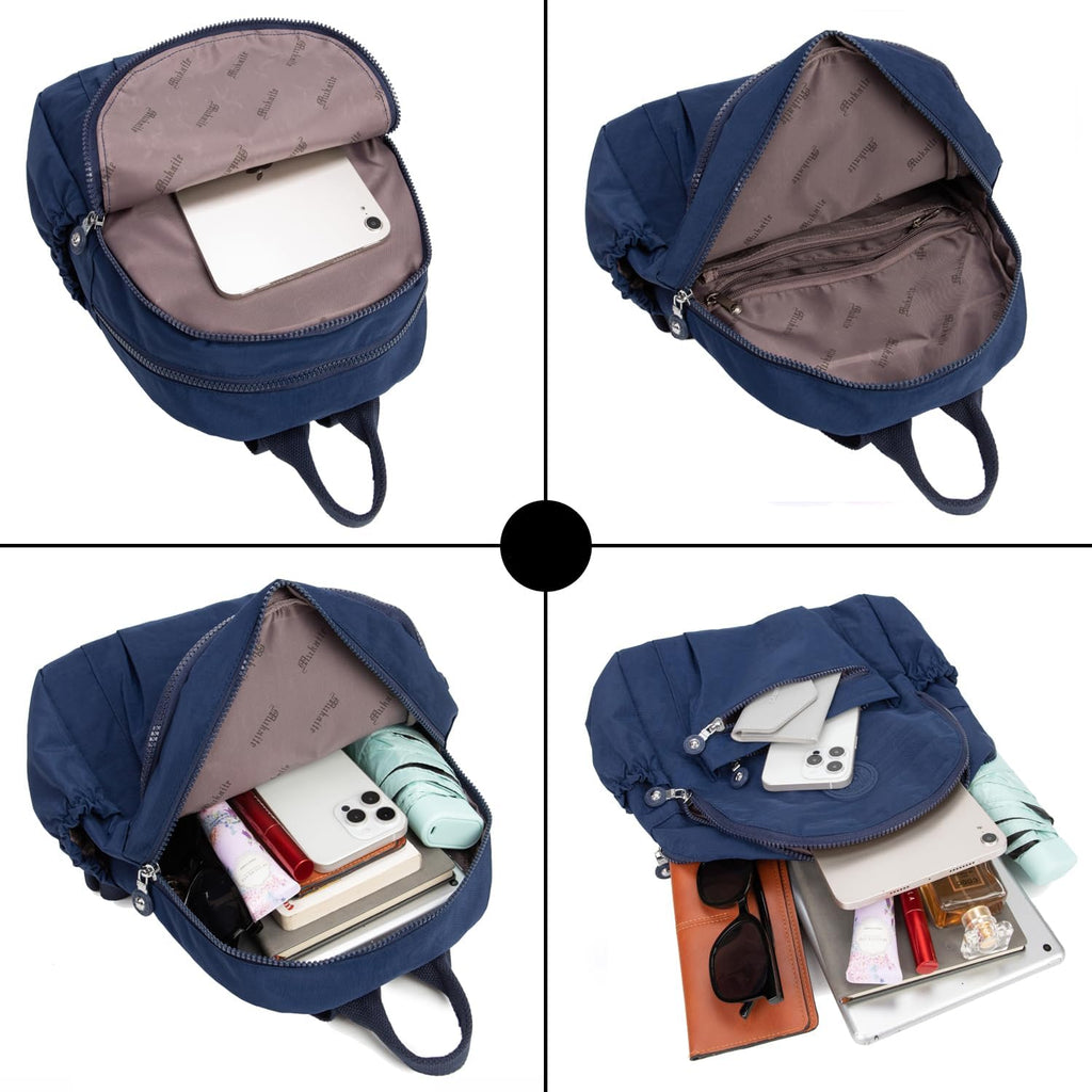 Pealwel Mini Backpack Purse for Women,Small Nylon backpacks for Ladies Backpacks Women Anti Theft Travel Bag (Dark Blue)