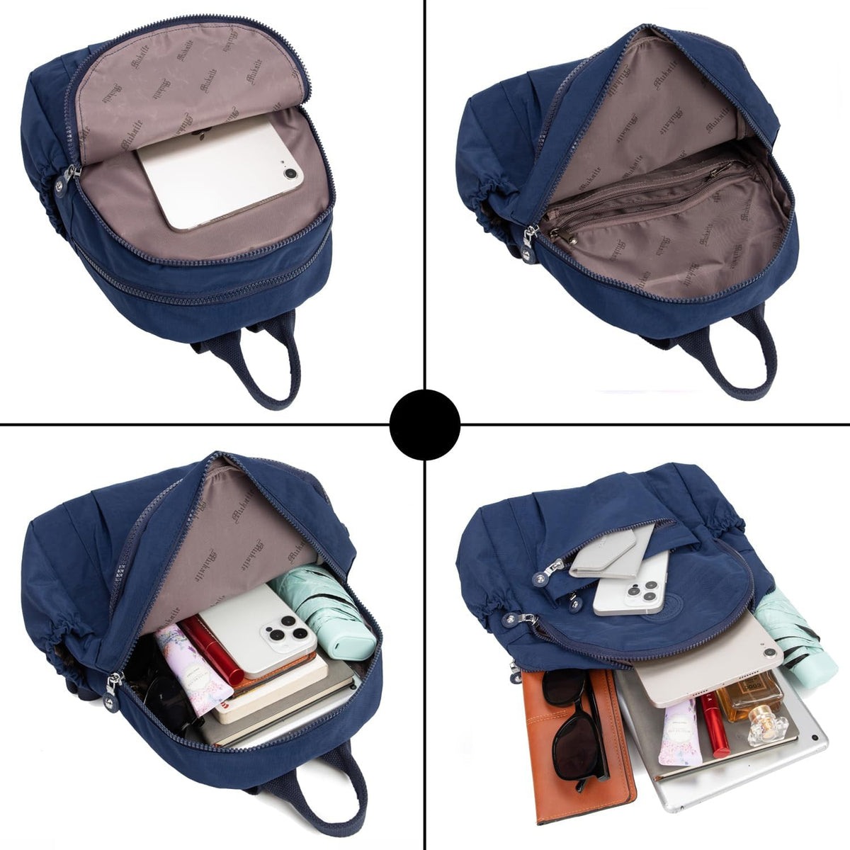 Pealwel Mini Backpack Purse for Women,Small Nylon backpacks for Ladies Backpacks Women Anti Theft Travel Bag (Dark Blue)