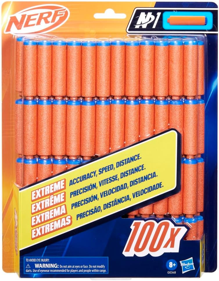 Nerf N Series N1 Darts, Includes 100 Darts, Compatible Only with Nerf N Series Blasters, Outdoor Games, Ages 8+ (Amazon Exclusive)