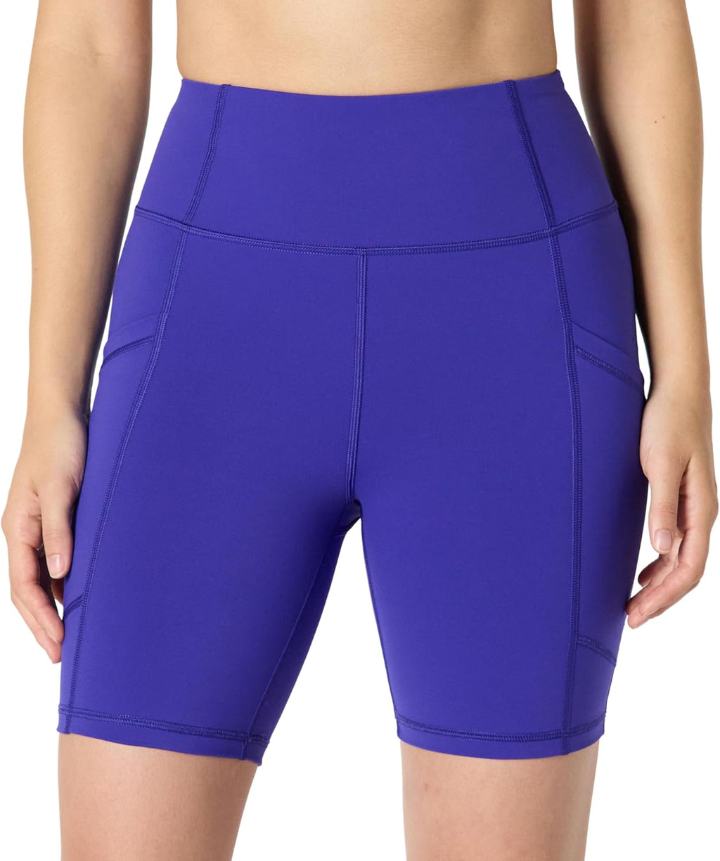 Amazon Essentials Women's Active Total Train High Waist 7" Gym Workout Biker Shorts with Pockets