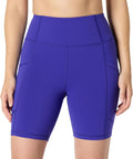 Amazon Essentials Women's Active Total Train High Waist 7" Gym Workout Biker Shorts with Pockets