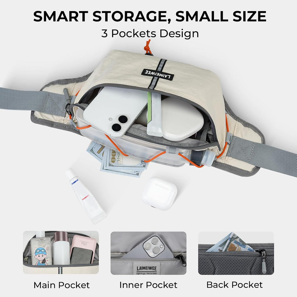 2L Fanny Pack for Women Men, Anti‑theft Waist Bag with RFID Blocking