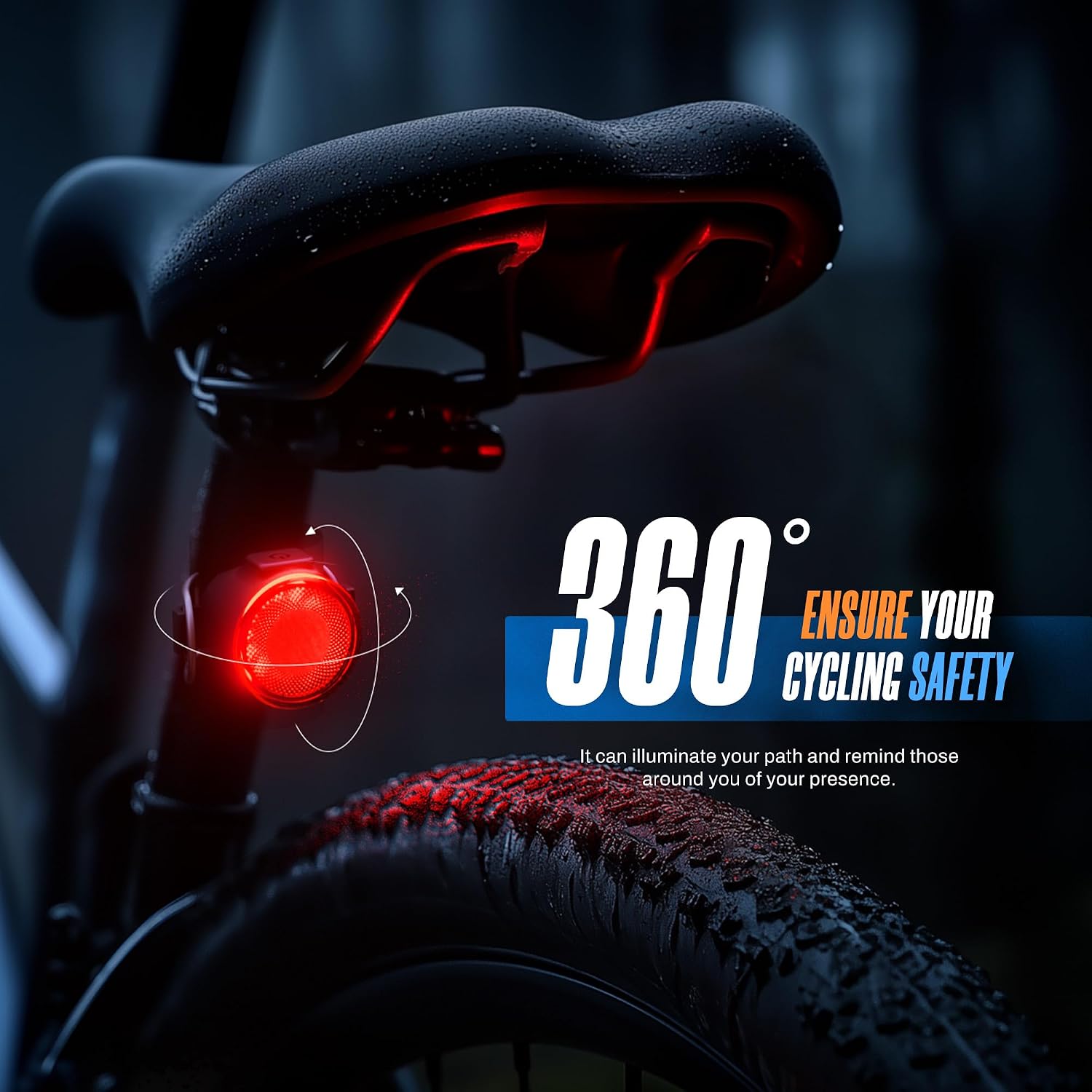 Bike Lights Set 1500LM USB Rechargeable Bicycle Headlight & Tail Light Waterproof 5 Lighting Modes Fits Bicycles for Road and Mountain