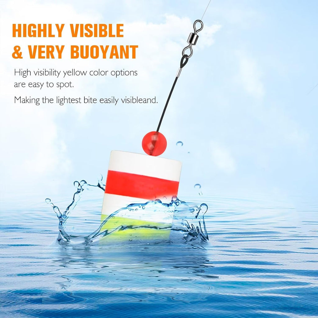 Dovesun Popping Cork Float Rig Weighted Fishing Bobbers Floats Fishing Corks Popping Corks for Saltwater Freshwater Fishing Tackle with 3 Size