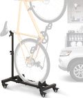 Vertical Bike Stand, Freestanding Bike Rack for Garage Storage, Upright Bicycle Floor Stand with Adjustable Height and 360° Rolling Wheels, Space Saving Indoor Bike Holder for 24"-29" Standard Bikes