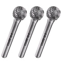 LU&MN SD-5 Tungsten Carbide Burr, 1/2" Head 1/4" Shank, 3 Pcs