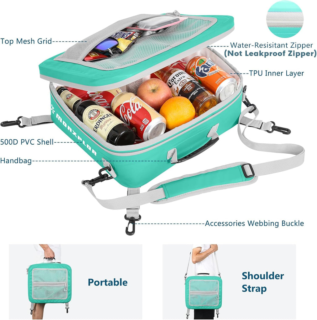 MORXPLOR Waterproof PVC Paddleboard Cooler Deck Bag - 12 Can Soft Insulated Cooler for Paddleboarding, Camping, Kayaking