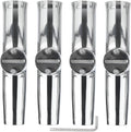 NovelBee 4pcs Stainless Tournament Style Clamp on Fishing Rod Holders,Rail Mount Fishing Rod Pole Holder for Marine Boat Yacht