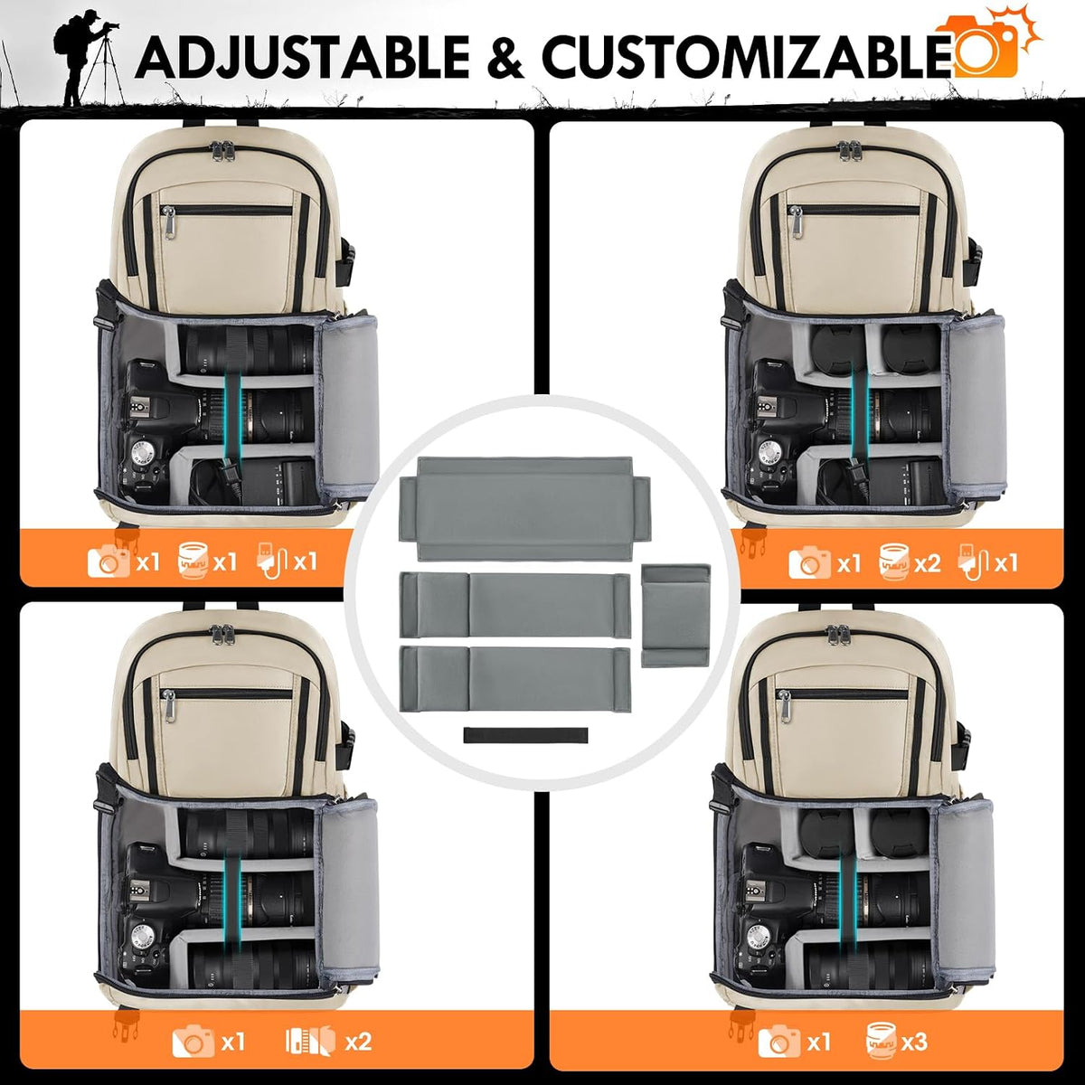 RAINSMORE Camera Sling Bag, Small Dslr/Mirrorless Camera Bag & Case