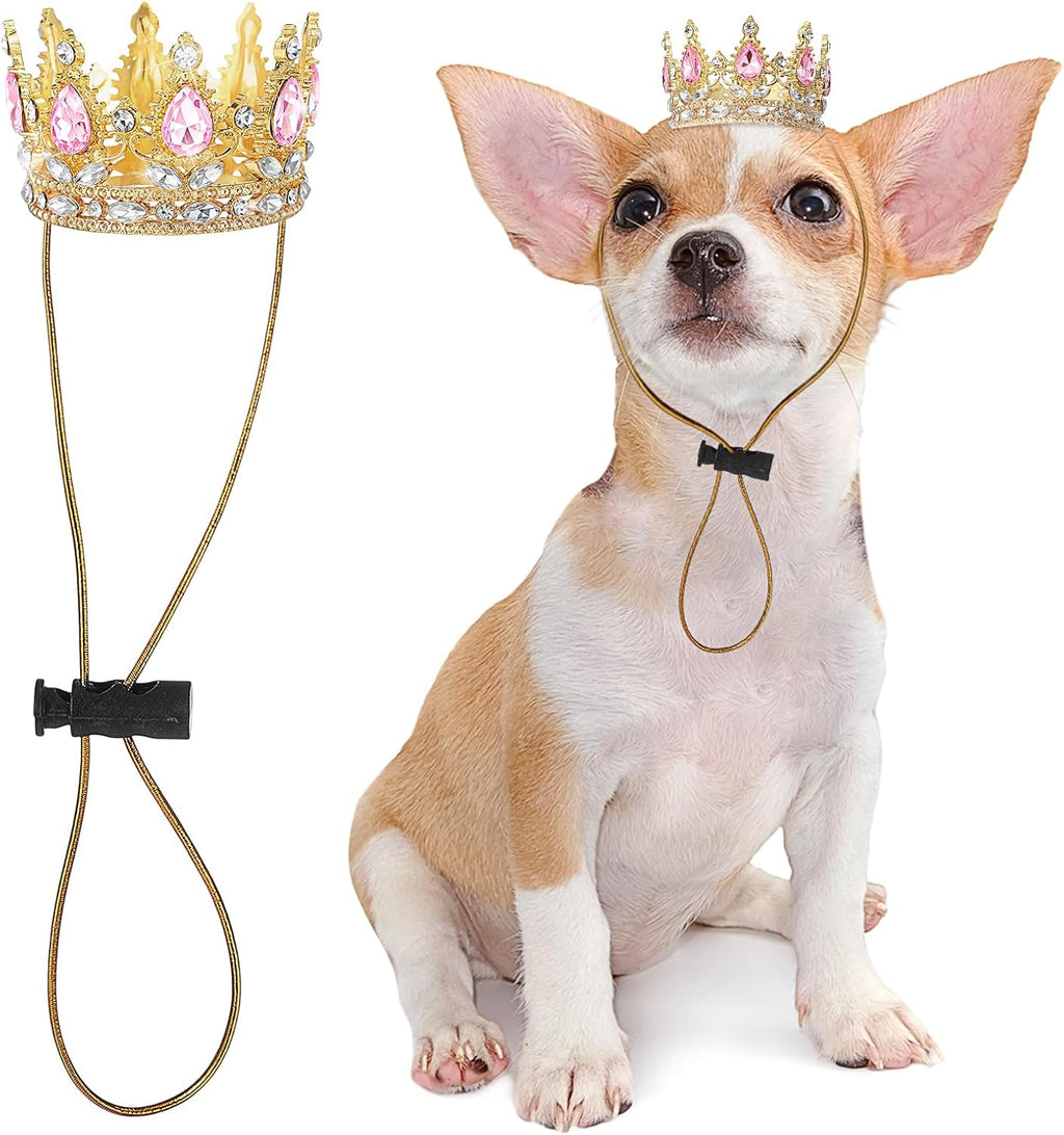 Abbylike Dog Birthday Crown Queen for Pet Costume,Pink,Small