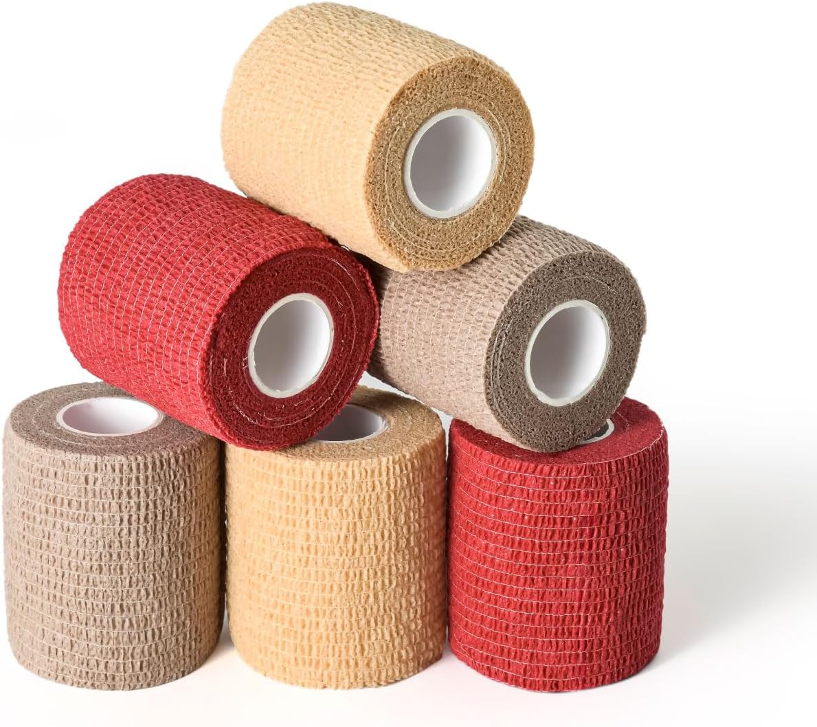 WePet Pet Wrap, Self-Adhesive, Only Sticks to Itself, Non-Woven Tape for Dog Legs, Paws, Wounds, First Aid Cohesive Gauze for Horse, Cat, Bird, Animal, 6 Rolls, 4 Inch, Pawprints B