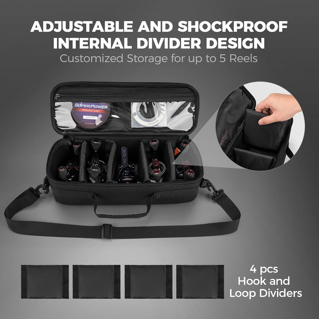 KastKing ReelTrove Fishing Reel Storage Case, Water-Resistant Fishing Bag